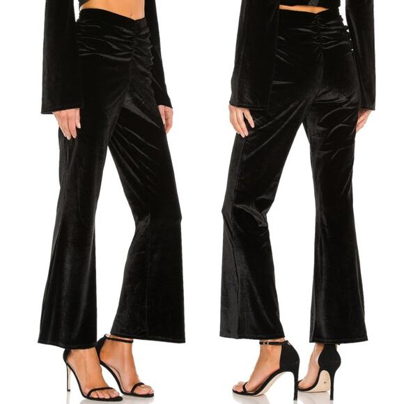 Michael Costello x REVOLVE Ruched Flared Pant in Black NWT Size Small - Picture 2 of 2